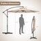 Costway 10' Hanging Umbrella Patio Sun Shade Offset Outdoor Market W/t Cross Base Beige